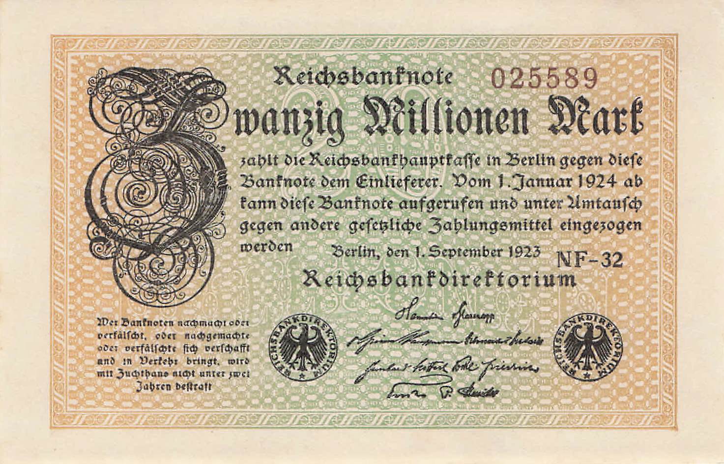 Ro.107 20 Millionen Mark 1923